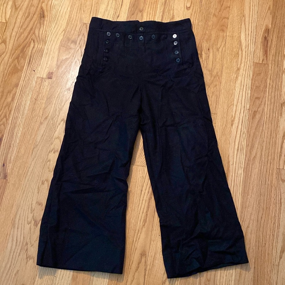 US Navy Wool Flap Front Pants / Navy Blue 13-Button Uniform Trousers Crackerjack